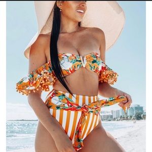 Ruffle high waisted bikini